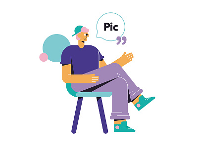 Brand character boy character character design illustration sitting speechbubble vector young