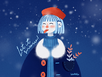 Let it snow character character design christmas girl illustration ipadpro procreate snow snowing winter