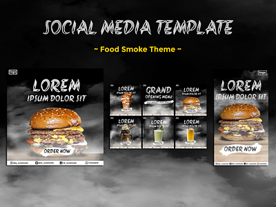 Food Smoke Feed/Story Design adobe photoshop advertising art instagram instagram feed instagram post instagram stories instagram template modern post pack stories photoshop photoshop art social media story template