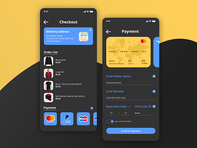 Daily UI #002 - CREDIT CARD (DARK MODE)