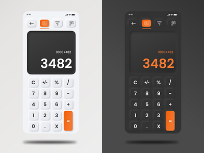 Daily UI #004 - CALCULATOR (Neumorphic Theme)