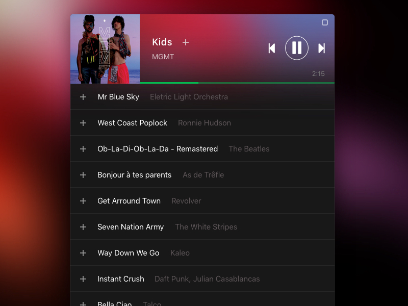 Spotify Small Player Concept by Mael on Dribbble