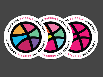Dribbble Community Joined! badge dribbble first shot joined stickers