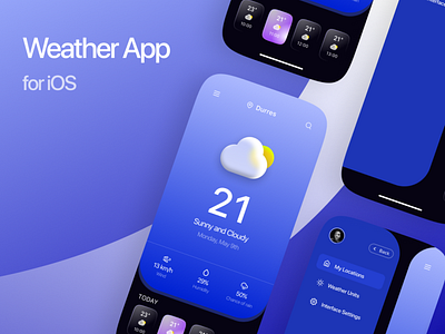 Weather App For iOS (Design) design ui ui design ux ux design weather app web design