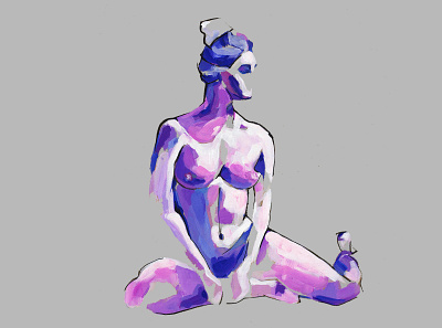 Nude yoga hand illustration illustration
