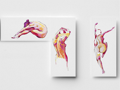 Nude warm girls art artwork colors expresion hand illustration illustration