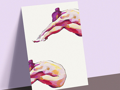 Ballet dancer anatomy art artwork colors design dinamics drawing exibition expresion gallery art hand illustration illustration