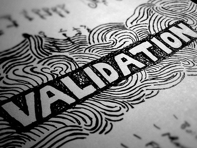 Validation black doodle ink pen white