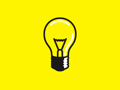 Light Bulb Icon for A Creative Dude black bulb design icon light lightbulb yellow