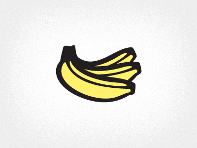 Bunch O' Bananas banana black fruit grey icon illustration yellow