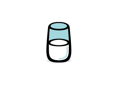 Glass o' Milk black blue glass illustration milk white