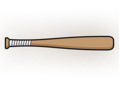 Baseball Bat baseball bat brown illustration white