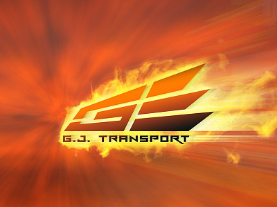 G.J. Transport fire logo branding courier fire identity logo speed transport tuning