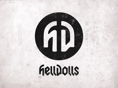 HellDolls logo v02 brand design gothic identity logo metal rock typography