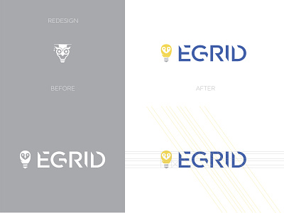 EGRID logo redesign animal app bird bird icon bird logo brand branding engineering hidden icon identity led lighting logo logotype owl owl logo typography