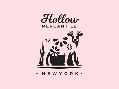 Hollow Mercantile animal brand cow dairy logo logo design logodesign logodesigner logotype new york