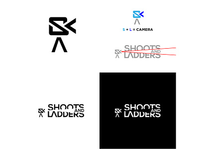 Shoots and Ladders app brand branding camera commercials filmlogo graphic design hidden icon identity logo logotype monogram negative space negativespace television tv typography video
