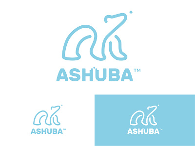 ASHUBA animal bear brand branding emblem endless figure glutenfree health identity illustration lifestyle line lineart logo logodesinger logotype organic polarbear typography