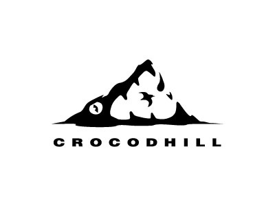 Crocodhill Peter Vasvari alligator and animal bird crocodile hill logo mountain negative positive space