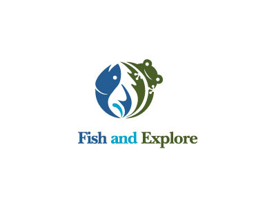 Fish and Explore Peter Vasvari adventure camps central children concealed drop earth education expeditions explore figure fish frog globular green land leaf logo negative positive river shape silhouette space spherical sports stream summer teachers water