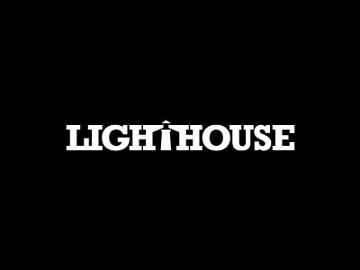 LIGHTHOUSE Peter Vasvari and black concealed house light lighthouse logo negative positive silhouette space t typography white