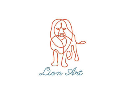Lion Art animal art brand line lion predator ruled silhouette