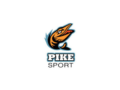 Pike Sport black blue colors colours fish orange pike shape sport talent water wave