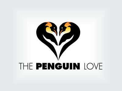 The Penguin Love animal color colorful colors colours conjugate group heart love penguin silhouette twin