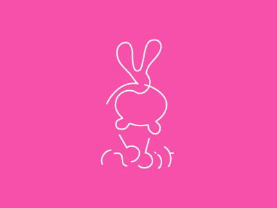 rabbit (Happy Easter!) and animal line negative positive rabbit silhouette space typography