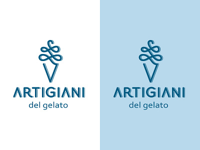 Artigiani Del Gelato brand character cone cream food gelato ice identity line logo logotype typography