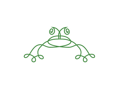 Eco Frog a animal art brand concealed eco frog green hidden identity illustration line logo negative one positive reptile ruled silhouette space