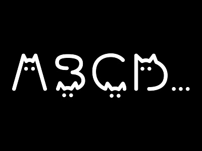 Cat ABC study alphabet animal brand branding cat font hidden identity illustration lettering line logo negative positive silhouette space type typography