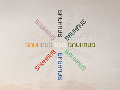 100 years of the Bauhaus art institution 100 ambigram anniversary art bauhaus bauhaus100 brand identity jubilee logo logodesigner mark negative space logo