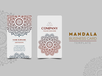 Mandala Business Card Template abstract card design corporate floral identity mandala template