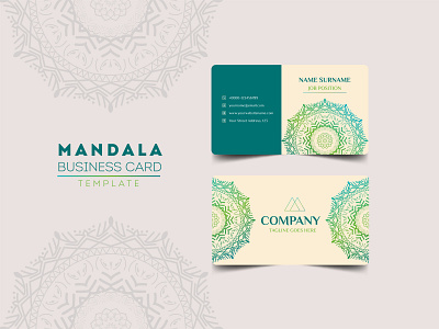 Round Mandala Business Card Template business card elegant identity card mandala art templatedesign