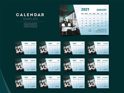 Desk Calendar Template 2021