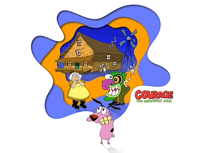 Layers of Courage, the Cowardly Dog cartoon colourful courage the cowardly dog design illustration kids layers poster series