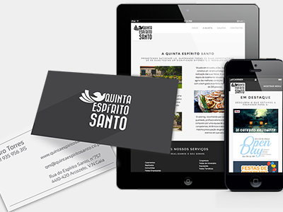 Quinta Espírito Santo Redesign black branding business cards flat grey logo qes redesign website white
