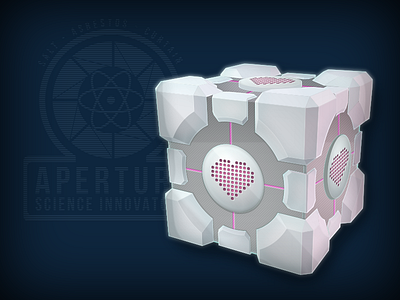 Companion Cube . Day 6 companion cube game icon illustrator portal someofmyfavouritethings