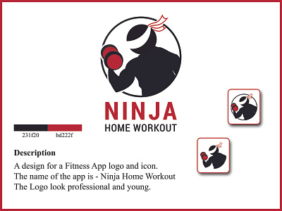 Ninja app black and white brand identity branding fitness app fitness logo gym app gym logo illustration illustrator logo vector workout app workout logo