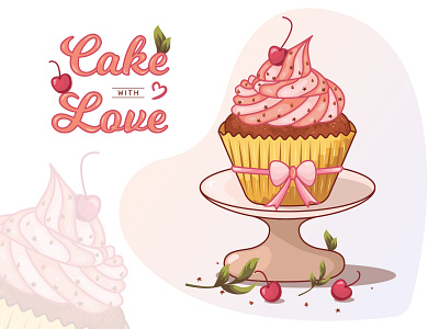 Bake A Cake Vector Illustration animation bake and love bakeries baking cake cake logo cute illustration design dessert illustration fast food food food illustration graphic design illustration illustrator logo vector