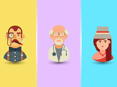 Flat Avatar avatar brand identity design flat flat avatar geometric geometric illustration illustration illustrator logo profile avatar profile logo ui ux vector