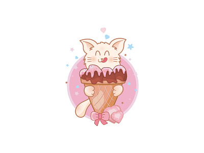 Cute Kawaii Cat With Boba Drink by Maimuna Aktar on Dribbble