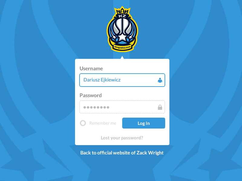 KingZeko.com - Wordpress Login wordpress login basketball website flat ui