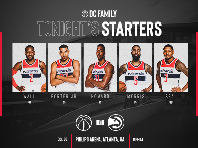 Washington Wizards starting lineup basketball nba smsports social sports typography