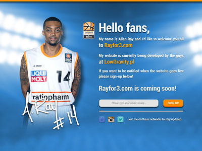 Rayfor3.com - Coming soon screen basketball europe web webdesign wordpress