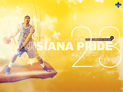Anthony Davis - Louisiana Pride basketball design download freebie gold hornets louisiana nba new orleans posterizes pride wallpaper yellow