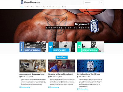 MarcusGinyard.com - Main basketball bootstrap clean design interface responsive sports webdesign wordpress