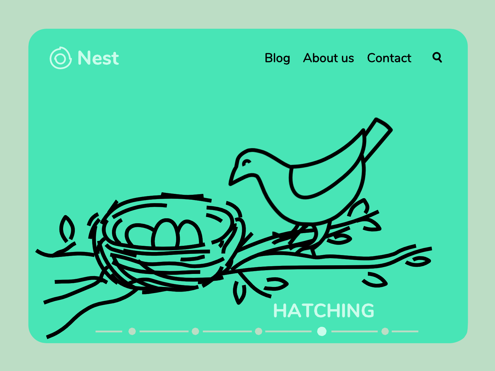 Nest animation bird blue bold drawing hatch nest outline site ui waiting