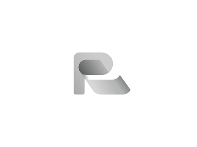R bold concept gray logo simple unique unroll